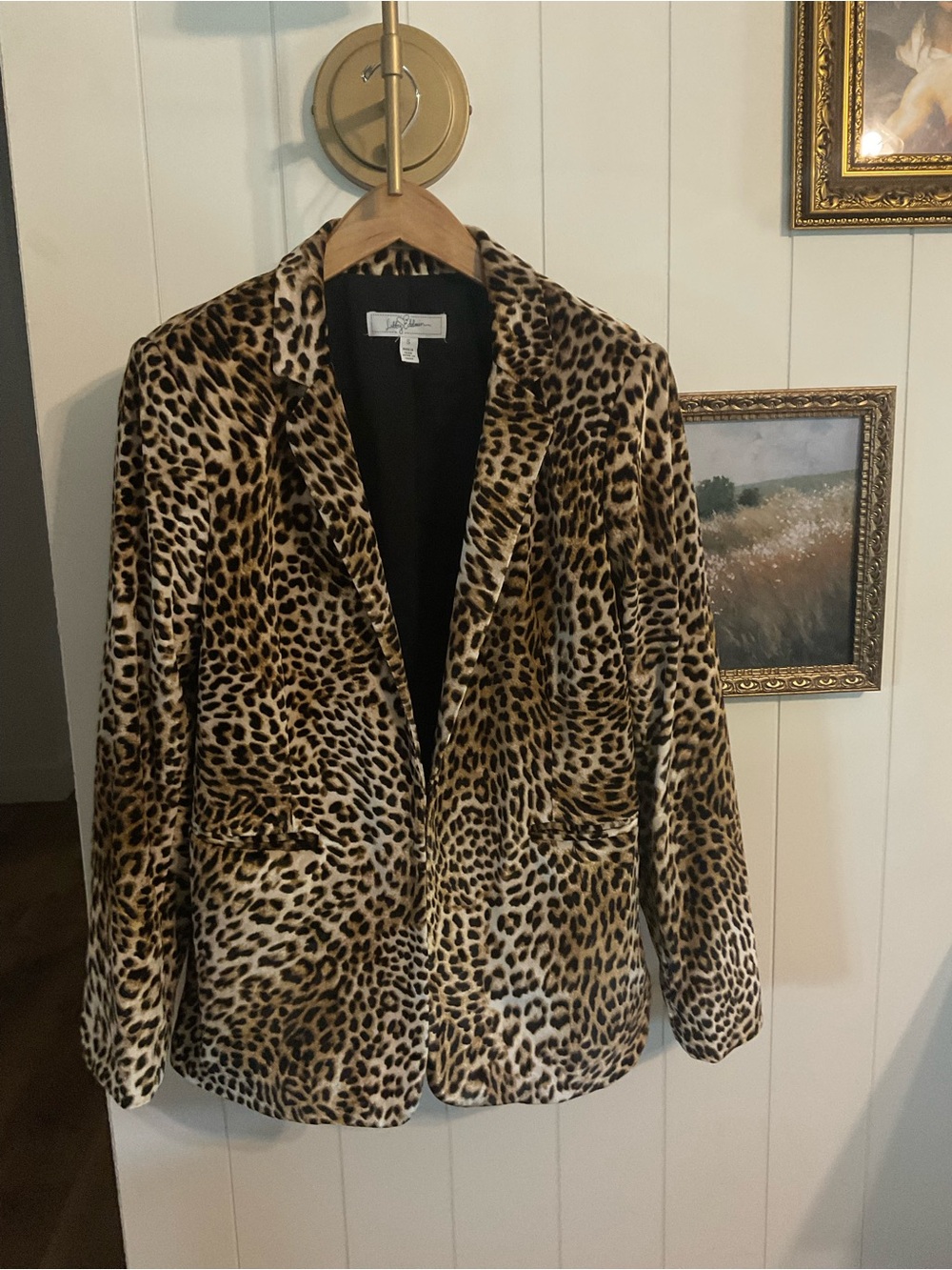 libby. edelman Leopard-Print Faux Fur Blazer in Brown and Black